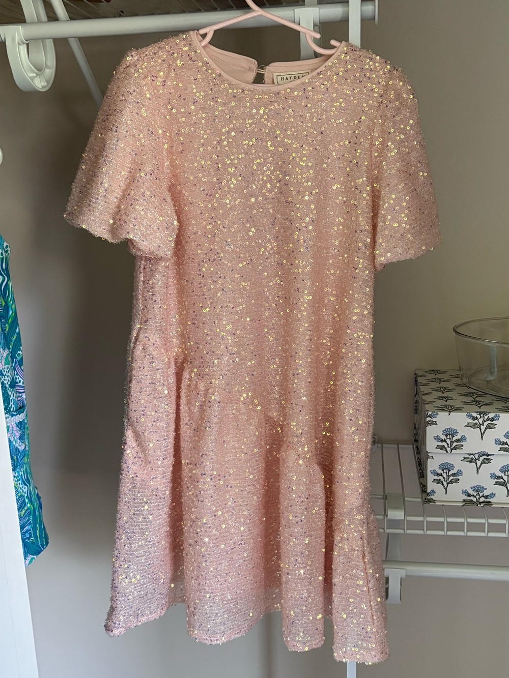 Hayden Girls Pink Sequin Party Dress